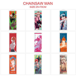 Décorer suspendus photos 25*70cm dessin animé décoration murale affiche défilement Makima tronçonneuses personnage Anime mur défilement - Product Image 3