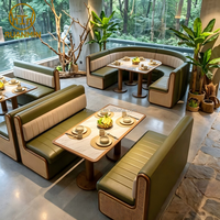 Nouvel ensemble de mobilier pour restaurants commerciaux : Chaise en bois massif et banquette incurvée, personnalisation complète directe usine