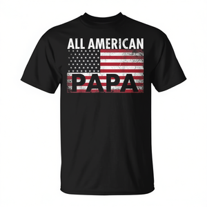 Camiseta con la Bandera Estadounidense para el Día del Padre, Celebración del 4 de Julio, Ropa Promocional PAPA USA - Product Image 2