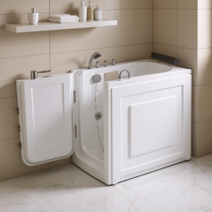 Bañera Azzurra con entrada lateral, 101.5 cm de longitud, versión de pared central, para personas mayores - Product Image 3