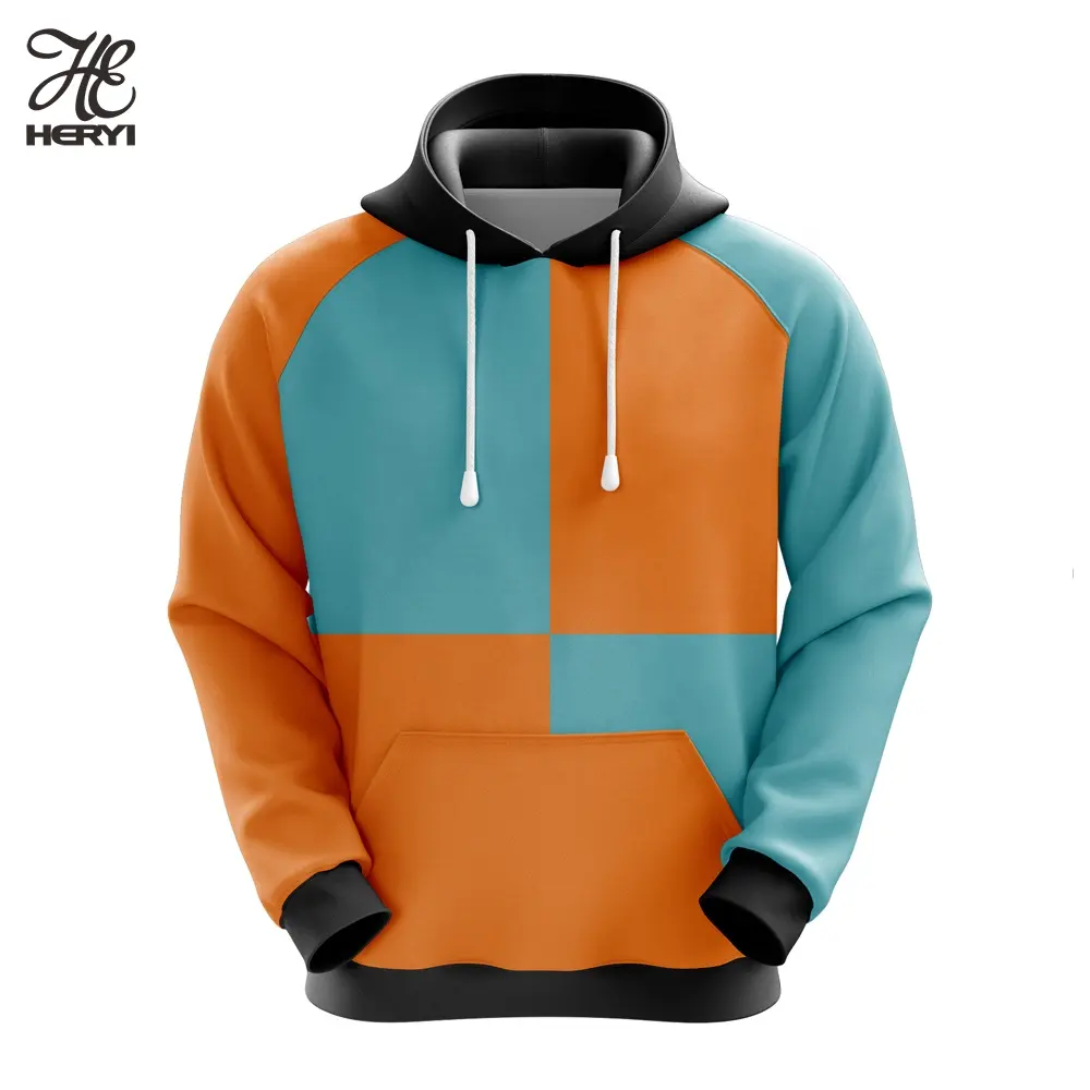 Custom Logo 3D-printed hoodie Oversize pullover washed polyester men's street sublimation sweatshirt hoodie