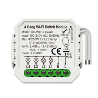 Module de relais de commutateur sans fil intelligent AC220V 10A 4CH avec application Smart Life, matériau PC