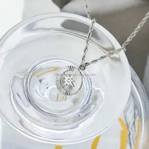 Fashion Men Jewelry Stainless Steel North West South East Compass Necklace