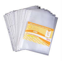 Imperméable à l'eau A4 clair 11 trous perforés PP feuille de plastique papier protecteur clair feuilles mobiles fichier sac bureau papeterie fournitures
