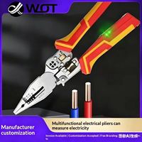Nuevo Modelo Superventas: Herramienta Multifuncional 9 en 1 de Acero para Bricolaje, Pelacables, Comprobador de Voltaje, Cortacables, Tijeras para Cables y Alicates de Crimpado