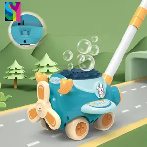 SY itme sürükle arabası kabarcık makinesi bebek yürüteci ses ile parlayan ışık kabarcıklar Wrap tabancası yapma otomat kabarcık makinesi