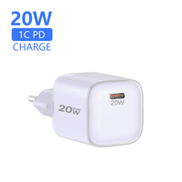 Chargeurs rapides USB-C pour téléphone portable Tommox, colorés, vente en gros, chargeur mural rapide 20W Gan pour téléphone portable, chargeur USB-C