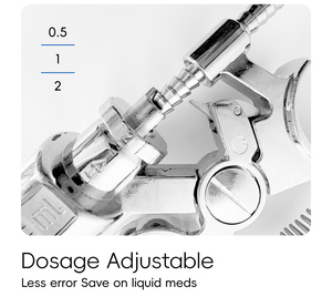 กระบอกฉีดยาสแตนเลสสำหรับสัตว์ ใช้ซ้ำได้ อัตโนมัติ ฉีดต่อเนื่อง ปรับขนาดได้ 50 มล. สำหรับการเพาะพันธุ์โค - Product Image 4