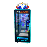 Machine de jeu à griffes en acier inoxydable rose, à monnayeur, pour la distribution de jouets et de prix, avec support en anglais
