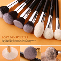 BEILI pinceaux de maquillage pour le visage de luxe végétalien logo argent mélangeur de haute qualité ensemble de beauté correcteur de marque privée noir mat OEM