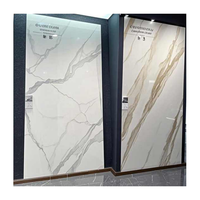 Échantillon 100x200mm de dalles de pierre frittée en porcelaine modernes 1200x2400mm, carreaux de marbre à glaçure cristalline pour sols extérieurs d'hôtels et villas