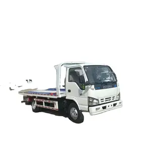 isuzu 4x2 קל מיטה ארוכה שקופית שטוחה מגרסה כביש הצלה סיבובית מגרסה משאית תיקון כביש רול אחורה משאית גרירה