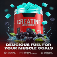 Permen Creatine Label Pribadi Creatine Monohydrate Gummies untuk Pertumbuhan Otot Suplemen Kesehatan Permen 120 Buah