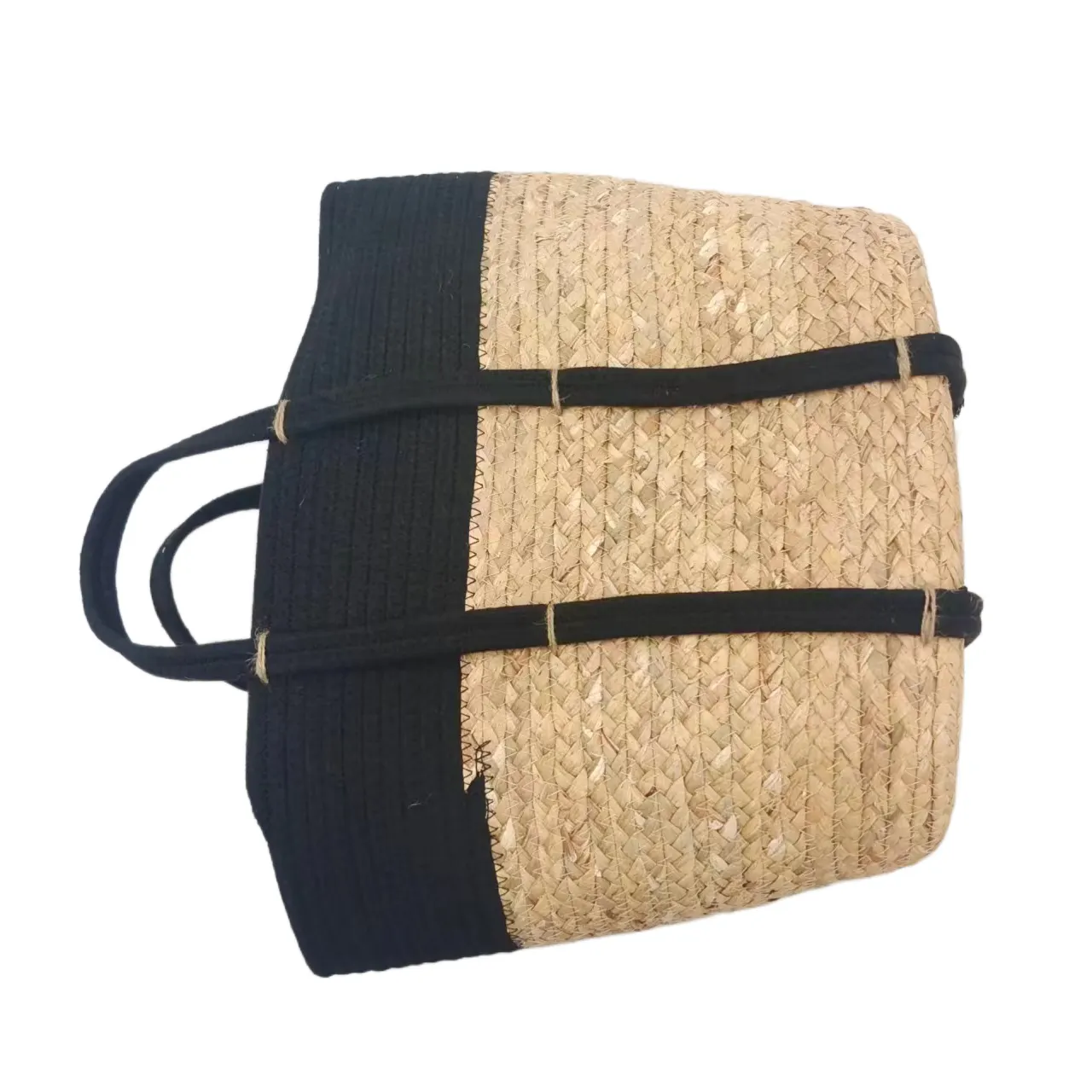 Tas tangan anyaman pantai Travel tas bahu rajutan tali katun tas Macrame tas pantai dompet rajut Crochet untuk wanita anak perempuan