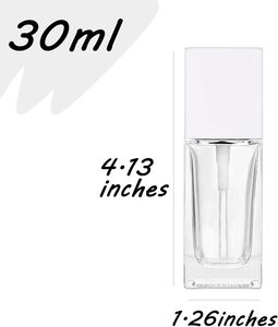Hot Selling <b>30ml</b> 50ml Square Clear Liquid Foundation <b>Bottle</b> With Pump Frosted Skincare Glass Foundation <b>Bottle</b> for Face Cream - Product Image 2