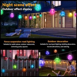 Tira de luces LED con Control remoto para exteriores, tira de luces solares Rgb de 24 pies S14 con 12 bombillas, resistente al agua Ip65 - Product Image 2