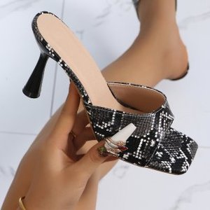 Sandalias de Verano para Mujer, Estilo Europeo Americano, Tacón Alto Cuadrado, Diseño de Parches de Color, Abiertas y Transpirables - Product Image 6