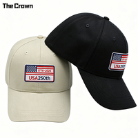 Gorra de Béisbol Personalizada con Logotipo, 6 Paneles, 250Th Usa, Venta al Por Mayor, Parche Tejido, Gorra de Algodón con Cierre de Velcro, Fabricante