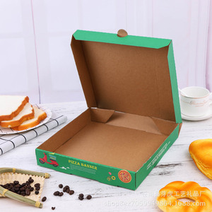 Tùy chỉnh máy bay lớn bánh pizza bánh mì Pastry takeout hộp dùng một lần loại thư mục với lá vàng & dập nổi in logo bao gồm - Product Image 5