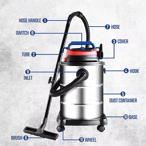 <span class=keywords><strong>Aspirateur</strong></span> HEPA humide/sec OEM 0,9 L <span class=keywords><strong>avec</strong></span> réservoir métallique, roues pivotantes, design portable pour voiture et usage domestique - Product Image 3
