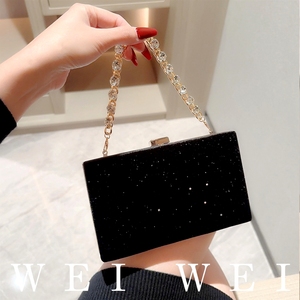 Nouvelles pochettes de soirée, sacs de dîner scintillants, boîte noire, chaîne à eau, petit <span class=keywords><strong>sac</strong></span> carré pour mondaine, robe de soirée - Product Image 3
