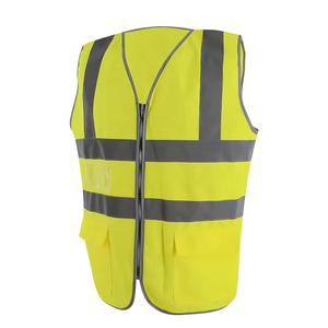 Gilet de sécurité haute visibilité réfléchissant de classe <span class=keywords><strong>2</strong></span> ANSI avec poche d'identification en PVC, design léger, tissu en tricot de polyester léger - Product Image 2