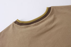 T-shirt décontracté à manches courtes et col rond en coton 100% personnalisé avec logo vintage kaki Gu <span class=keywords><strong>Cci</strong></span> pour hommes - Product Image 3