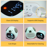 Moderner Batteriebetriebener Touch-Nachtlicht-Wecker mit Schlummerfunktion, Sturzsicher, Schlaftraining, Digitalanzeige für Kinderzimmer