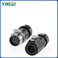 Konektor Listrik Bulat 2 Inti YOGU 2 Pin Push in Lock Soket Bundar Kontak Paduan Tembaga untuk Koneksi Sensor