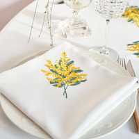 Serviette en lin pur 100% brodée sur mesure, norme OEKO TEX 100, serviette en tissu personnalisée, cadeau de mariage, commande en gros