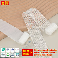 Bande élastique en maille blanche en gros d'usine, sangle élastique fine en polyester, bande élastique jacquard personnalisée pour la couture de vêtements