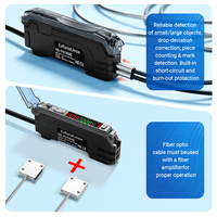 Penguat Sensor Serat Optik Output NPN PNP Sensor Optik Presisi Tinggi Jarak Jauh Pemasangan Sekrup Merek Lipoo
