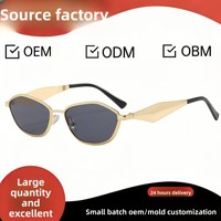 Nouvelles lunettes de soleil ovales P-brand style européen et américain 2026, unisexe, tendance, style urbain, monture fine en métal, directement de l'usine