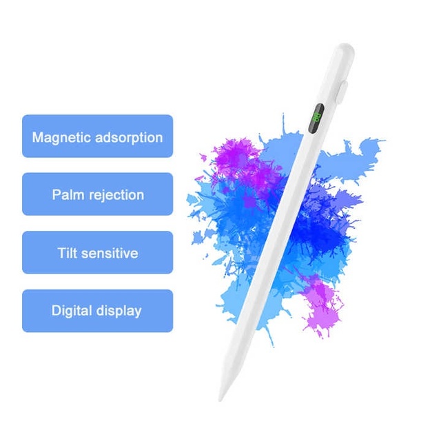 Active Capacitive Magnetic Stylus Pen for iPad and Mobile Phones with Palm Rejection Type-C Port Touch Screen Compatibility