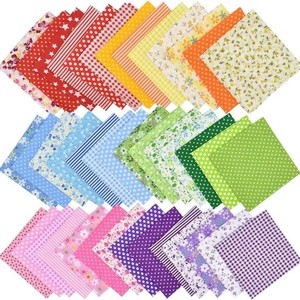Wholesale Colorful Floral Cotton Fabric Pack DIY Material For <b>Patchwork</b> Dolls Handmade Crafts - Product Image 4
