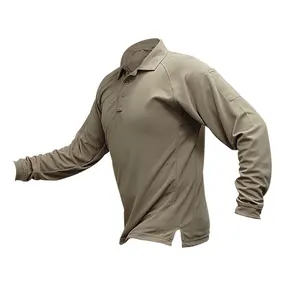 Custom 30 SPF moisture wicking Polyester Stay cool Long Sleeve Action Polo shirt with Coldblack