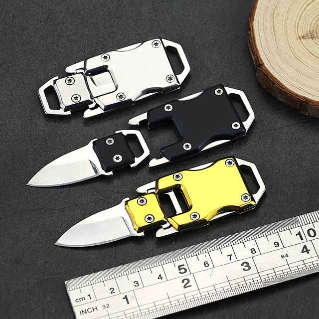 Hot Sale Manufacturer Custom Stainless Steel Outdoor Folding Knife Keychain Survival Mini Knife EDC