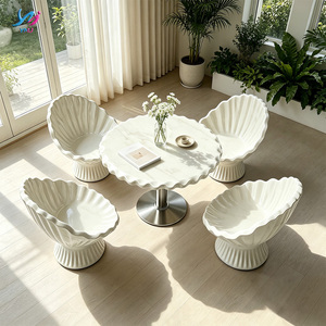 Ensemble de salle à manger extérieur de luxe moderne en fibre de verre, design sculptural, couleur personnalisée, écologique, pour centres commerciaux, hôtels et écoles - Product Image 1