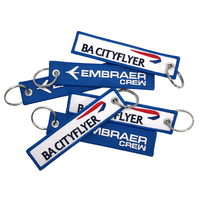 Porte-clés en sangle de caoutchouc avec impression numérique de logo personnalisé, anneau métallique argenté, broderie de chien, double face, étiquette d'identification pour clés d'aviation