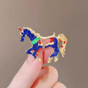 Broche Cheval 2026 Rétro en Alliage avec Strass en Cristal et Placage Or et Argent pour Mariage, Fiançailles, Fête, Cadeau Unisexe - Product Image 6
