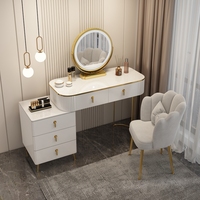 Coiffeuse de Rangement Moderne Simple pour Petite Chambre Familiale, Sensation Luxe Léger