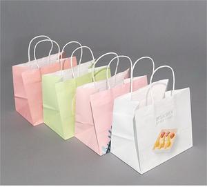 Custom Wholesale Cute Cartoon Senior Children <b>Gift</b> <b>Bag</b> Kraft Paper Tote Packaging <b>Bags</b> With Colorful Handle - Product Image 6