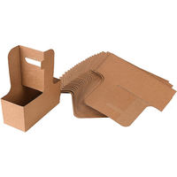 Boîte plate auto-élevante en carton ondulé kraft biodégradable, compostable, jetable, écologique et durable pour porte-gobelets à café