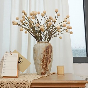 Fleurs artificielles Plain Realm, tige unique, boule dorée, décoration d'automne, décoration intérieure, accessoires d'extérieur, fleur en plastique et soie - Product Image 3