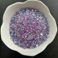 500g Kristal Resin Rhinestone Flatback AB Coated untuk Slime, Dekorasi, dan Perlengkapan