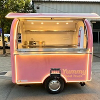 Superbe remorque alimentaire rouge foncé, bar à boissons extérieur, kiosque mobile, chariot conteneur à vendre