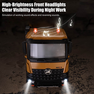 Huina 1536 <span class=keywords><strong>Camion</strong></span> <span class=keywords><strong>Ribaltabile</strong></span> <span class=keywords><strong>Giocattolo</strong></span> Resistente 1/14 2.4ghz Veicolo da Costruzione RC in Metallo Telecomandato - Product Image 2