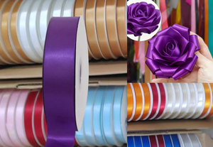 Cinta de Raso de Poliéster de 4 cm (1 1/2 Pulgadas) x 100 Yardas, Rollo de Cinta de Raso de una Cara para Envolver Regalos, para Floristería y Embalaje de Pasteles - Product Image 2