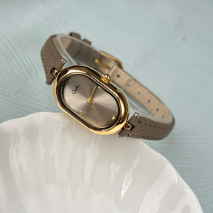 Reloj de Cuarzo Ovalado de Lujo Discreto para Mujer, Reloj de Pulsera Elegante y Minimalista de Alta Gama con Correa de Cuero - Product Image 2
