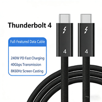 Tragbares Thunderbolt 4 Kabel Typ-C 40Gbps Übertragung PD240W 8K60Hz HD-Bildschirmprojektion USB-C zu USB-C Kabel für Video